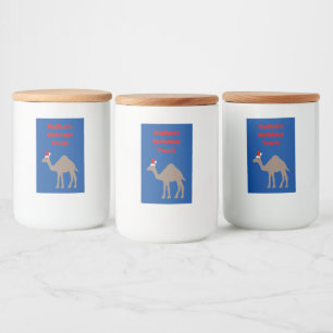 Étiquette Pour Bocaux Joli Camel de Noël personnalisé