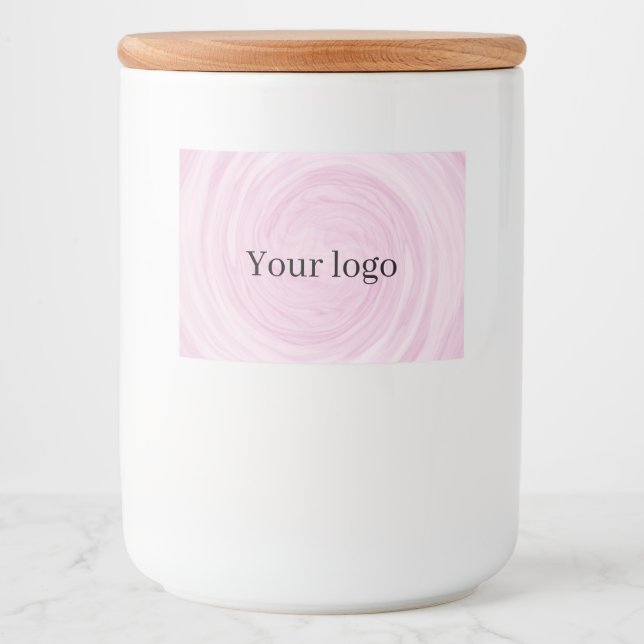 Étiquette Pour Bocaux Joli Tourbillon Rose Pastel (Devant)