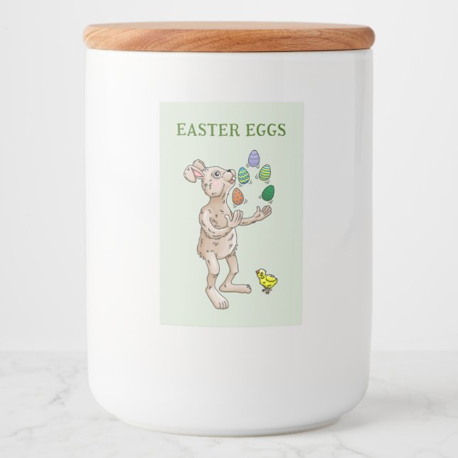 Étiquette Pour Bocaux Jonglage de lapin de Pâques (Devant)