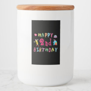 Étiquette Pour Bocaux Joyeux 2e anniversaire. 2 ans avant jour.