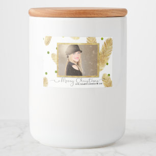 Étiquette Pour Bocaux Joyeux Noël Gold Parties scintillant Photo - Étiqu