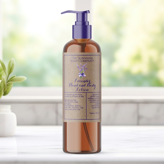 Étiquette Pour Bocaux Kraft Lavender bouteille de cosmétique imperméable (Créateur téléchargé)