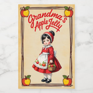 Étiquette Pour Bocaux La gelée de pomme de grand-mère Vintage