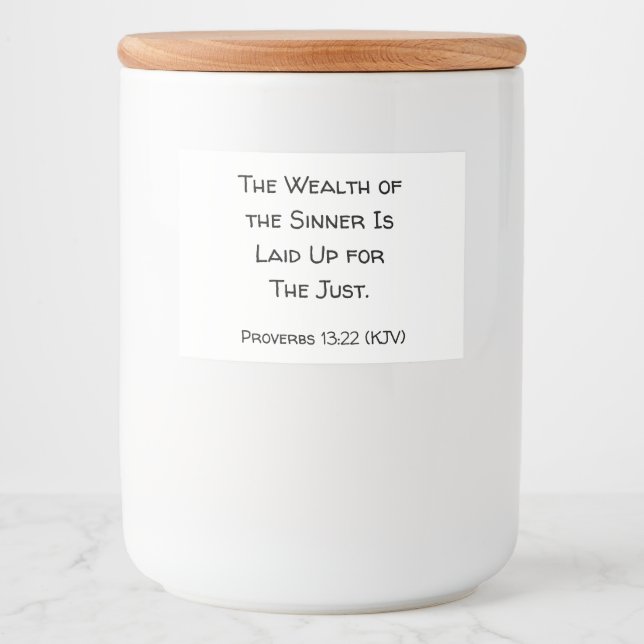 Étiquette Pour Bocaux La richesse du Sinner est mise à profit pour le Ju (Devant)