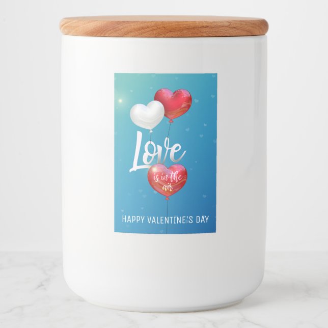 Étiquette Pour Bocaux L'Amour Est Dans Les Ballons D'Air Valentine - Éti (Devant)