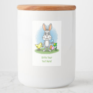 Étiquette Pour Bocaux Lapin de Pâques et la Poule