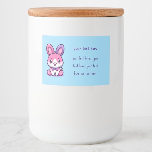 Étiquette Pour Bocaux lapin modifiable (Devant)