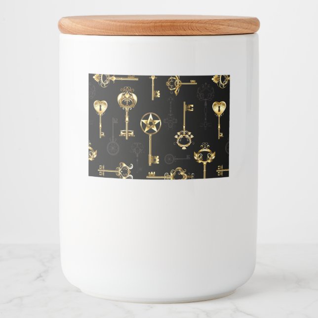 Étiquette Pour Bocaux Les Patters de Seamless avec Golden Keys (Devant)