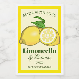 Étiquette Pour Bocaux Limoncello Liqueur Limoncino Citrons