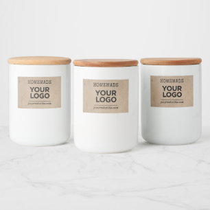 Étiquette Pour Bocaux Logo simple d'entreprise de papier brun Kraft fait