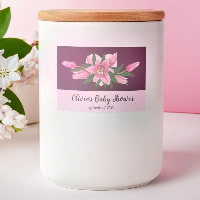 Étiquette Pour Bocaux Lys à floraison violette (Purple Blooming Lily Food Label)