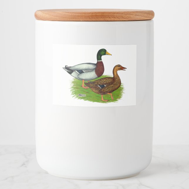 Étiquette Pour Bocaux Mallard Drake et Duck (Devant)