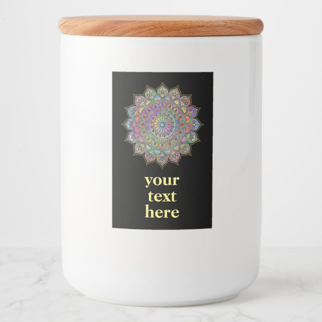 Étiquette Pour Bocaux Mandala Inde Style 1 (Devant)