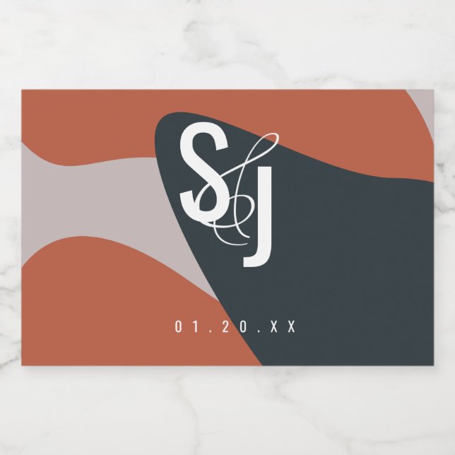 Étiquette Pour Bocaux Mariage Bleu en terre cuite bio (Étiquettes simples)