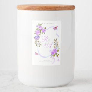 Étiquette Pour Bocaux Mariage Monogramme Ruban Violet 
