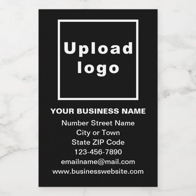 Étiquette Pour Bocaux Marque d'affaires sur Black Portrait Format Étique (Étiquettes simples)
