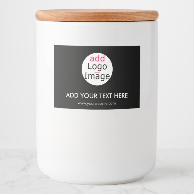 Étiquette Pour Bocaux Marque personnalisée noire moderne professionnelle (Devant)