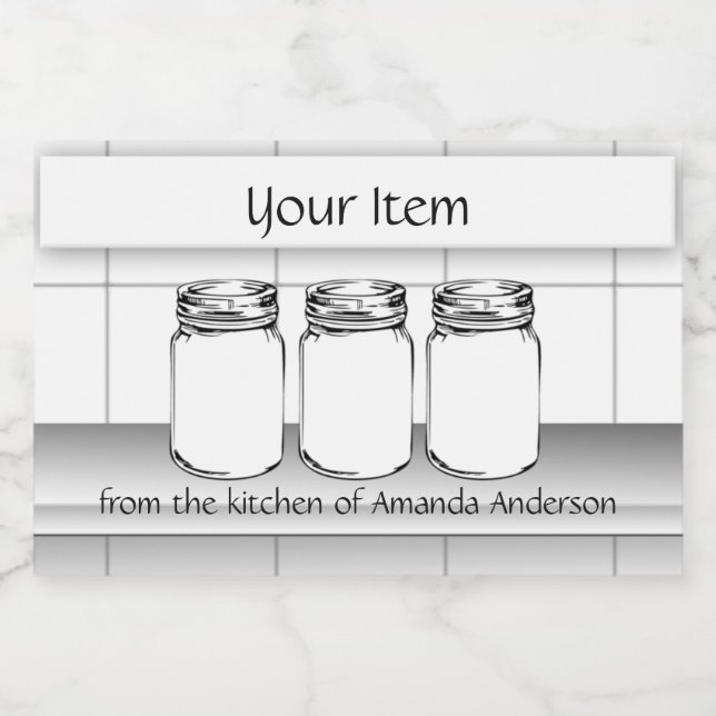 Étiquette Pour Bocaux Mason Jar Personnaliser votre article Moden Produi (Étiquettes simples)
