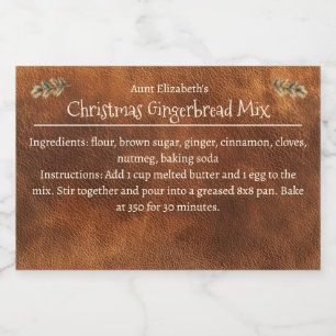 Étiquette Pour Bocaux Mélange de pain d'épice de Noël Brown personnalisé