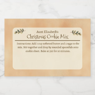 Étiquette Pour Bocaux Mélange de pâtisserie de Noël simple beige en cade