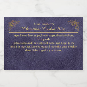 Étiquette Pour Bocaux Mélange pour biscuits de Noël Personnalisé Bleu
