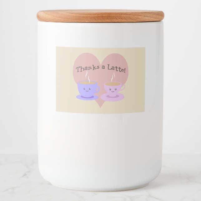 Étiquette Pour Bocaux Merci à Latte (Devant)