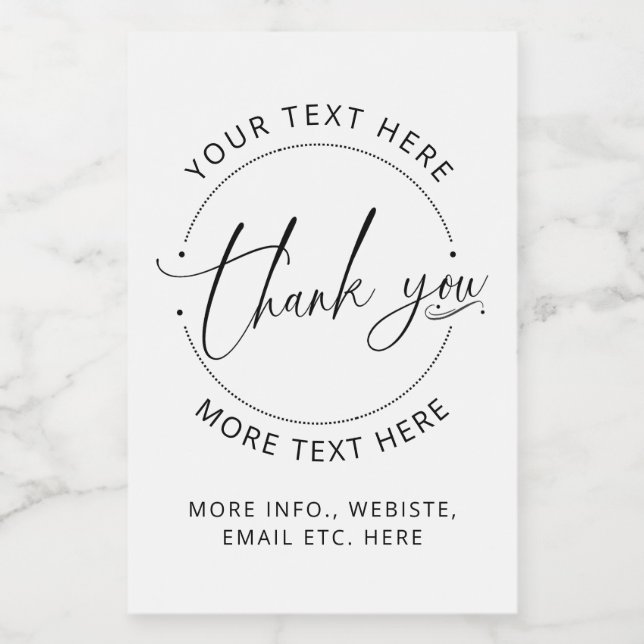 Étiquette Pour Bocaux Merci Modern Créer Votre Propre Petite Entreprise  (Étiquettes simples)