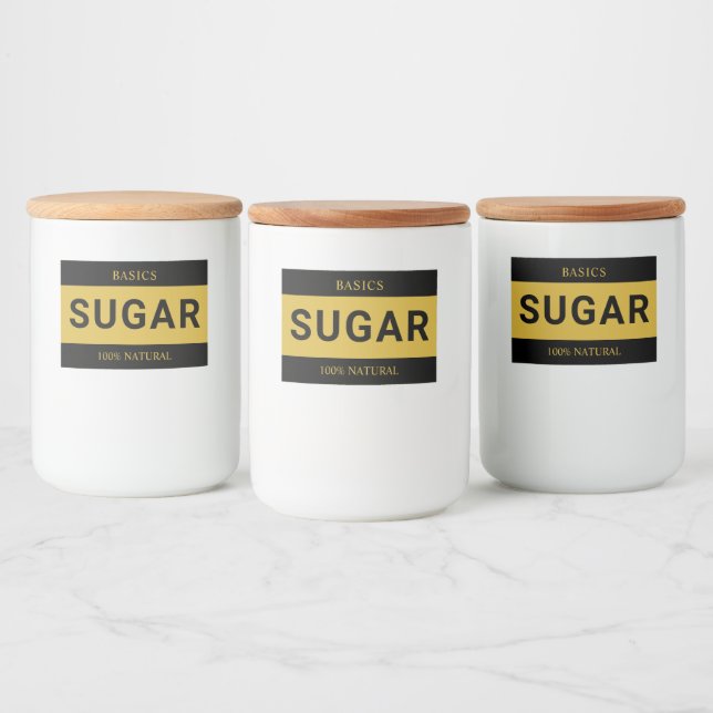 Étiquette Pour Bocaux Minimalist Custom Sugar Label for Containers (Bouteilles)