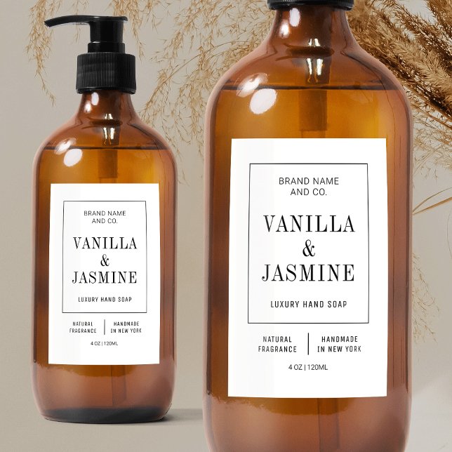 Étiquette Pour Bocaux Minimalist Simple Bath Product Waterproof Label (minimalist apothecary style cosmetic bottle waterproof label with fully editable text & colors)