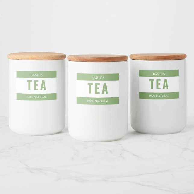 Étiquette Pour Bocaux Minimalist TEA Label for Containers (Bouteilles)