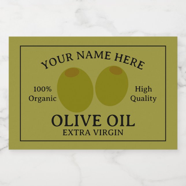 Étiquette Pour Bocaux Modèle d'étiquette d'huile d'olive extra vierge (Étiquettes simples)