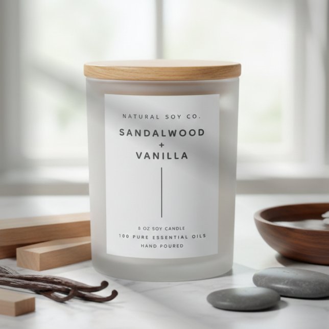 Étiquette Pour Bocaux Modern Simple Clean Minimalist White Candle Label (Modern Simple Clean Minimalist White Candle Label )