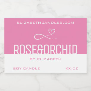 Étiquette Pour Bocaux Moderne élégant Simple clair rose blanc bougie &