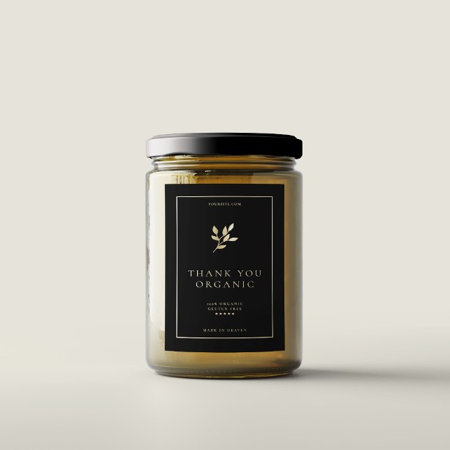 Étiquette Pour Bocaux Moderne simple élégant Noir Boho Jar (Modern Simple Elegant Black Gold Boho Food Label
)