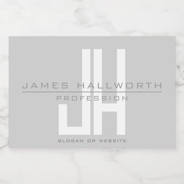 Étiquette Pour Bocaux Monogramme d'entreprise moderne | Gris (Étiquettes simples)