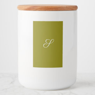 Étiquette Pour Bocaux Monogramme initiale minimaliste vert sauge