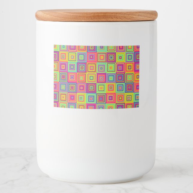 Étiquette Pour Bocaux Motif de carrés (Devant)
