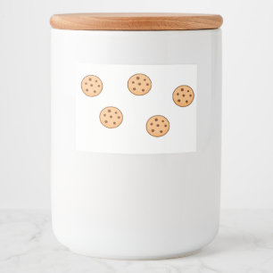 Étiquette Pour Bocaux Motif de cookies sur blanc