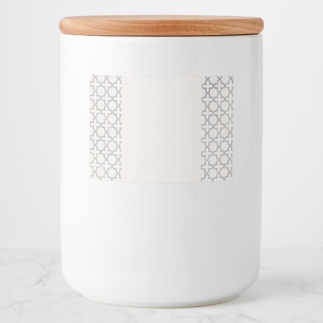Étiquette Pour Bocaux Motif géométrique beige islamique (Devant)