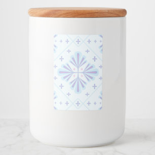 Étiquette Pour Bocaux Motif géométrique floral bleu pastel répétitif