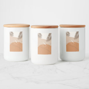 Étiquette Pour Bocaux N - Lettre monographie initiale N Design abstrait