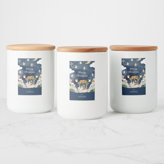 Étiquette Pour Bocaux Nativité noire africaine Noël (Bouteilles)