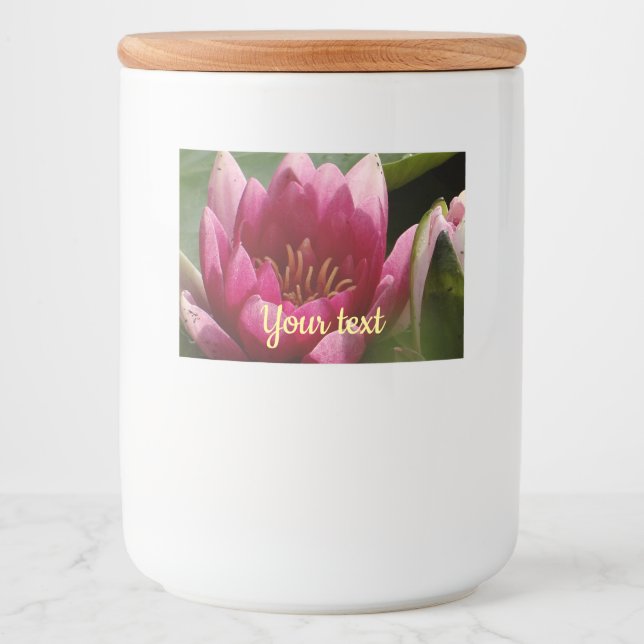 Étiquette Pour Bocaux Nénuphar rose (Devant)