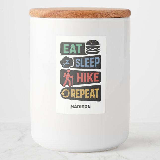 Étiquette Pour Bocaux Nom personnalisé Randonnée (Devant)