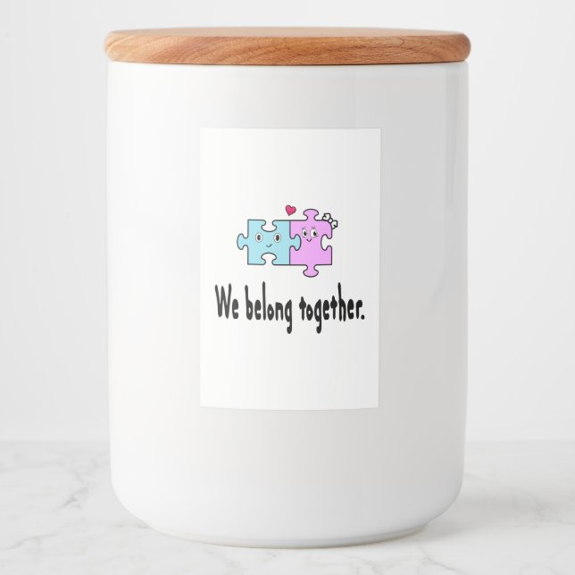 Étiquette Pour Bocaux Nous sommes faits l'un pour l'autre (Devant)