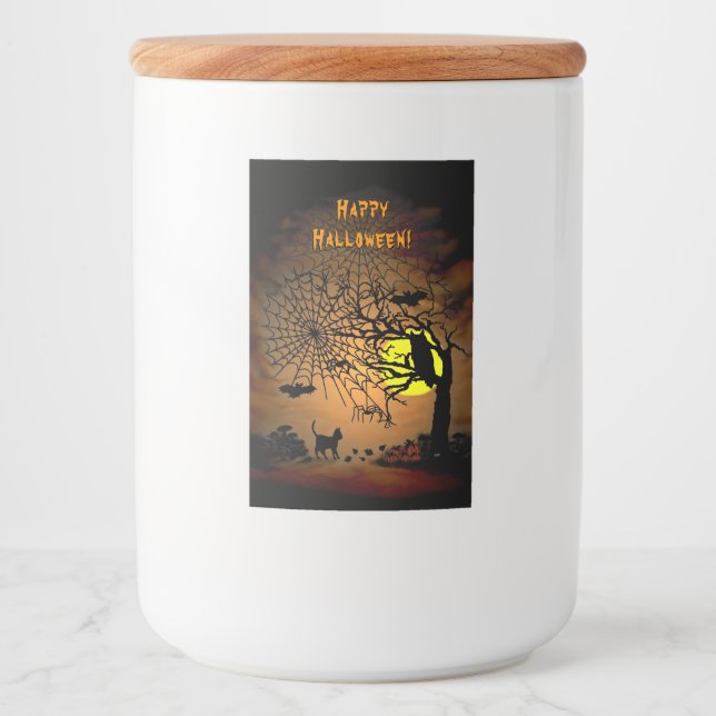 Étiquette Pour Bocaux Nuit d'Halloween, Joyeux Halloween ! (Devant)