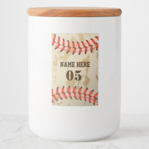 Étiquette Pour Bocaux Numéro de base-ball Vintage personnalisé Rétro