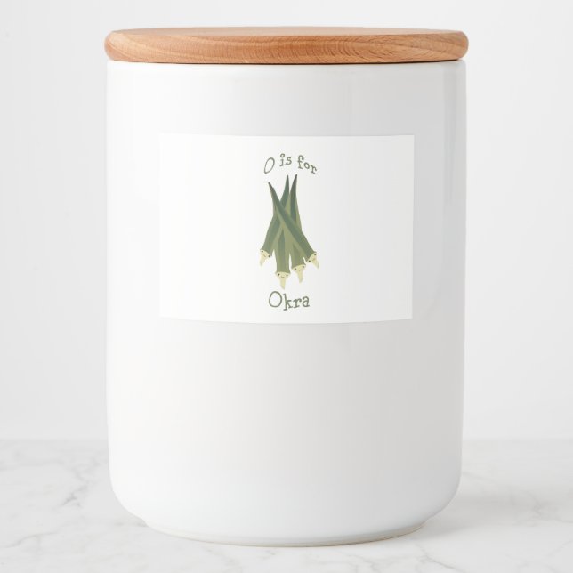 Étiquette Pour Bocaux O est pour Okra (Devant)