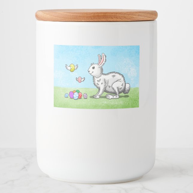 Étiquette Pour Bocaux Oeufs de Pâques de Bunny (Devant)