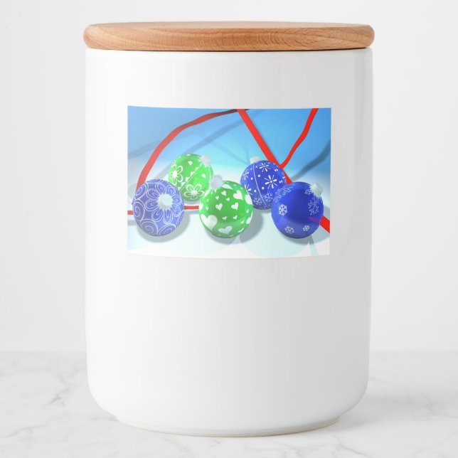 Étiquette Pour Bocaux Ornements de Noël (Devant)